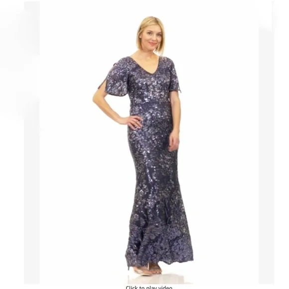 chinese dress ladies Alex Evenings Petite Size Cowl Neck Cold Shoulder Long Gown, Womens, 10P, Navy
